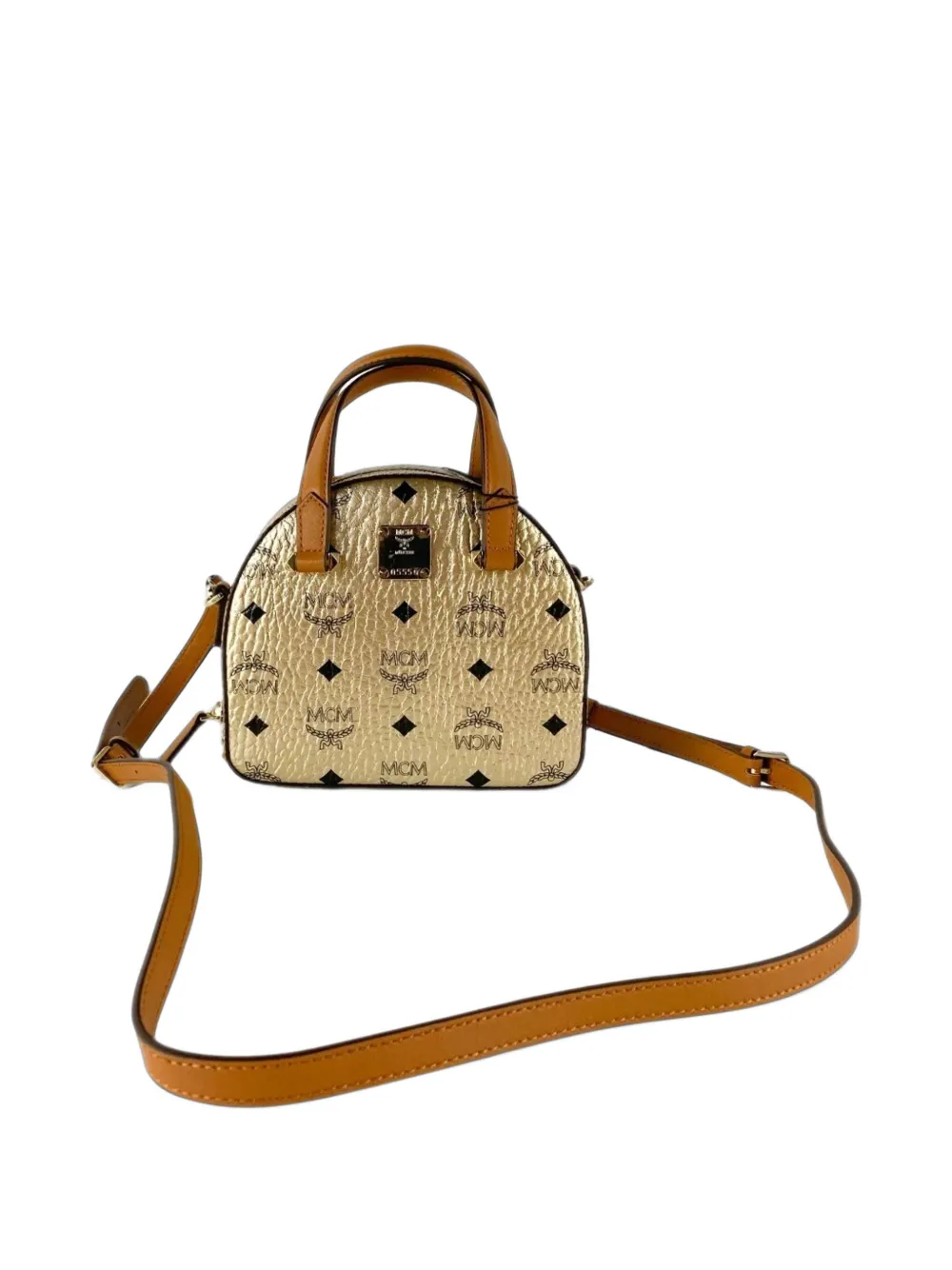MCM mini Visetos half-moon tote bag Goud