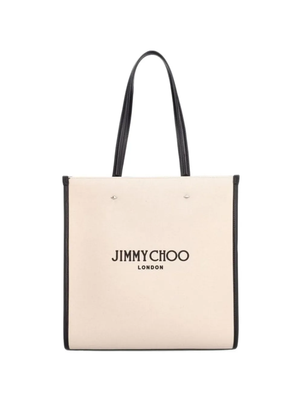 Jimmy Choo logo-print canvas tote bag - Toni neutri