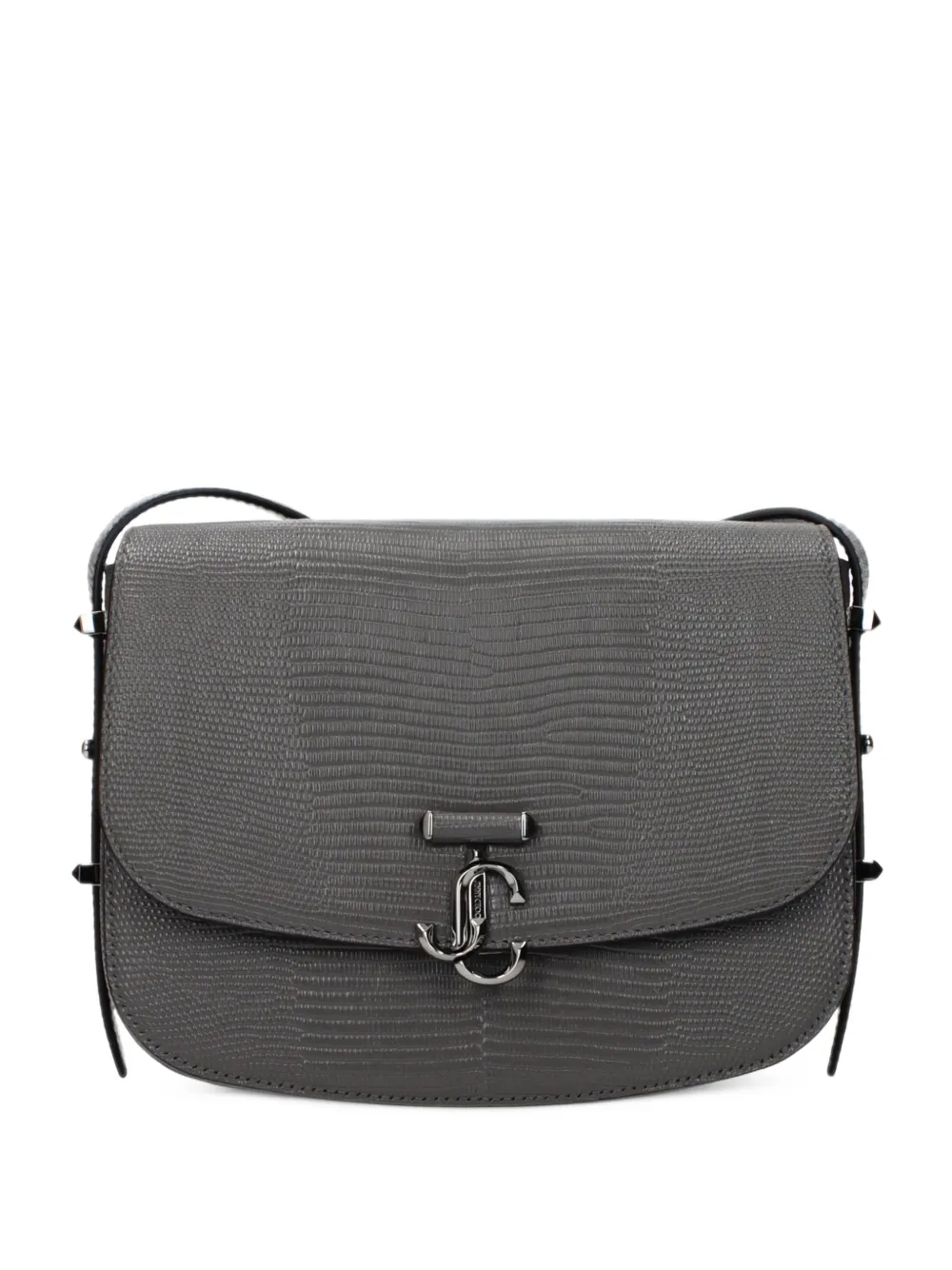 Jimmy Choo lizard-effect leather crossbody bag - Grigio