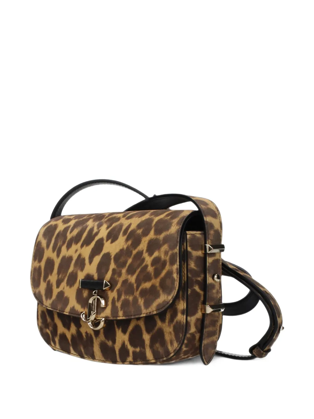 Jimmy Choo leopard-print leather crossbody bag Bruin