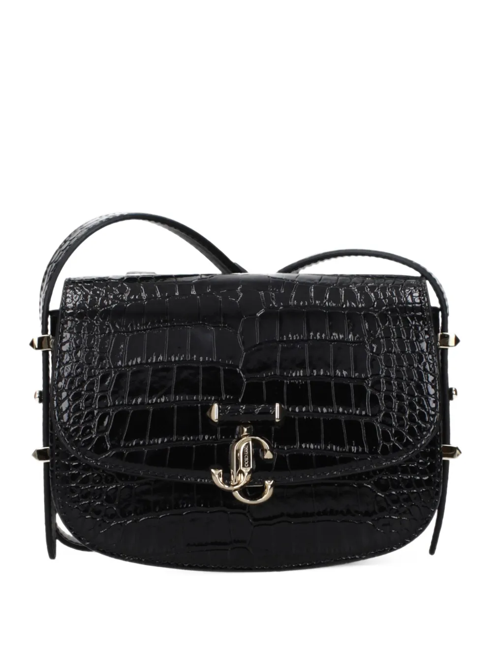 Jimmy Choo croc-effect leather crossbody bag - Nero