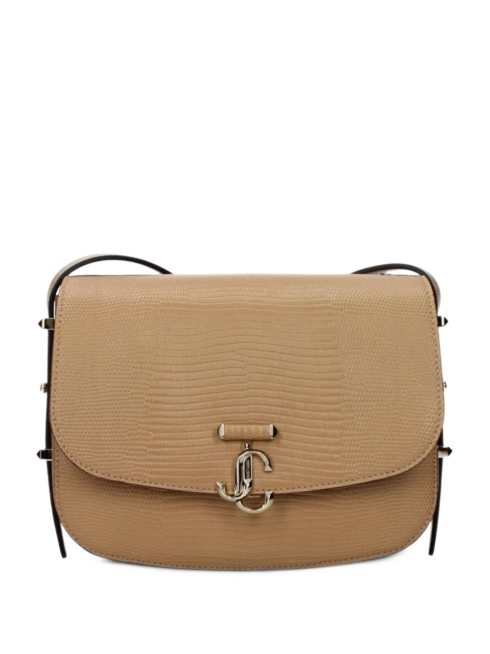 Jimmy Choo lizard-effect JC logo crossbody bag - Toni neutri