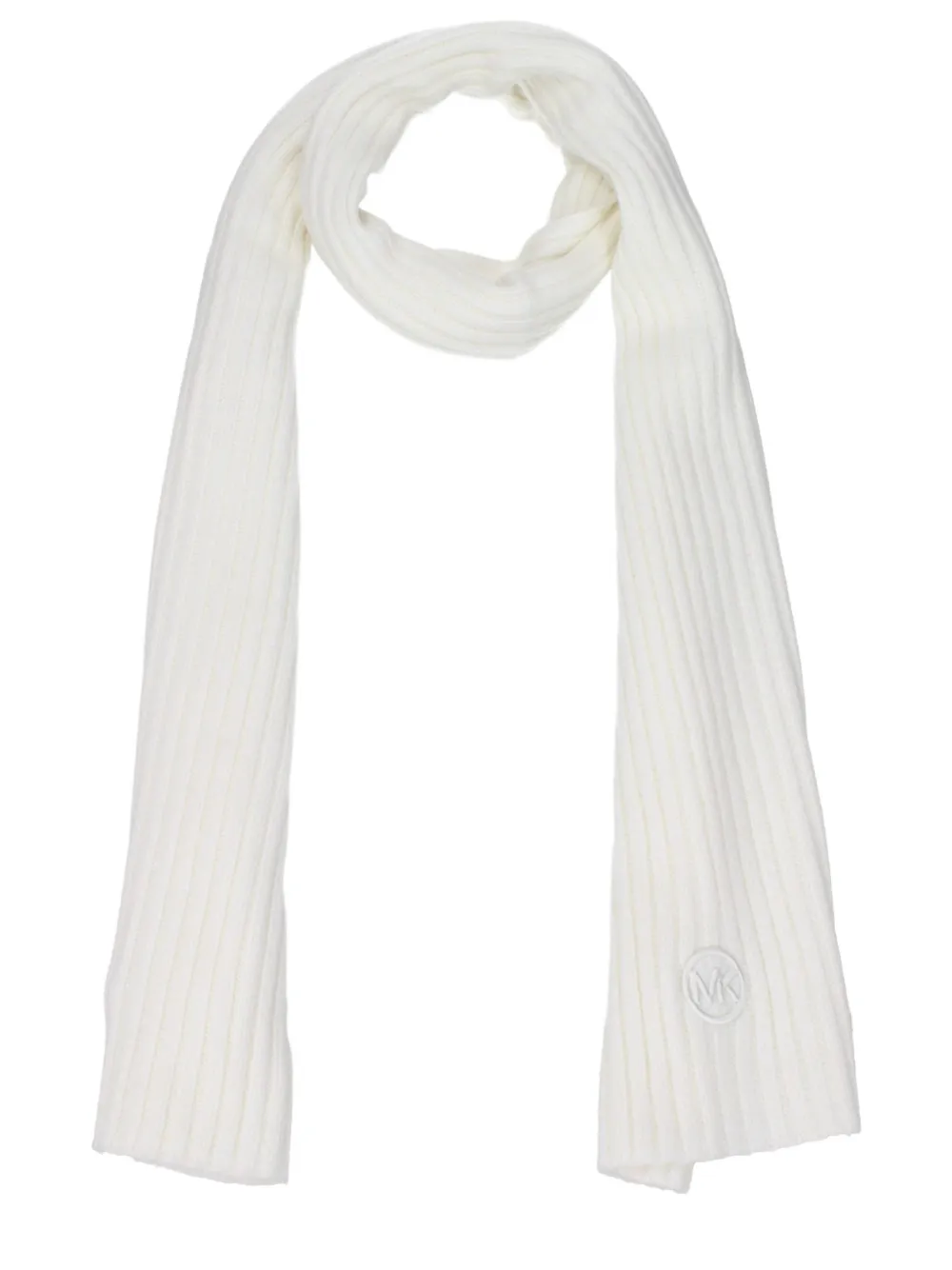 Michael Kors ribbed logo-embroidered scarf Wit