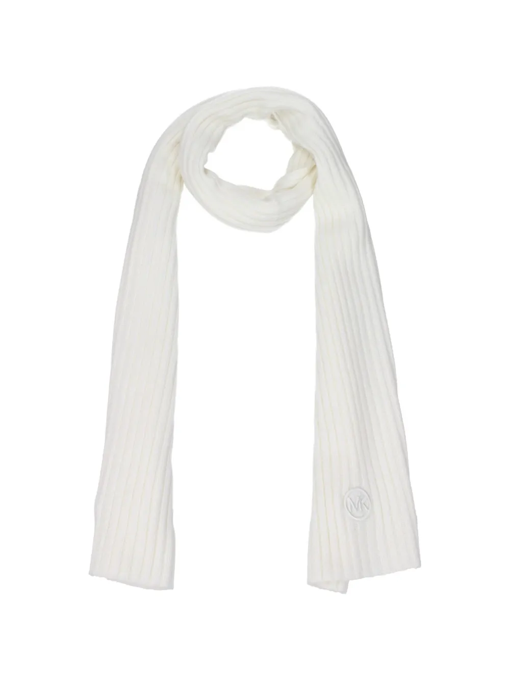 Michael Kors ribbed logo-embroidered scarf Wit