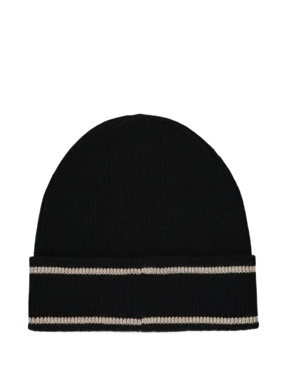 Balmain logo-patch ribbed beanie hat Zwart