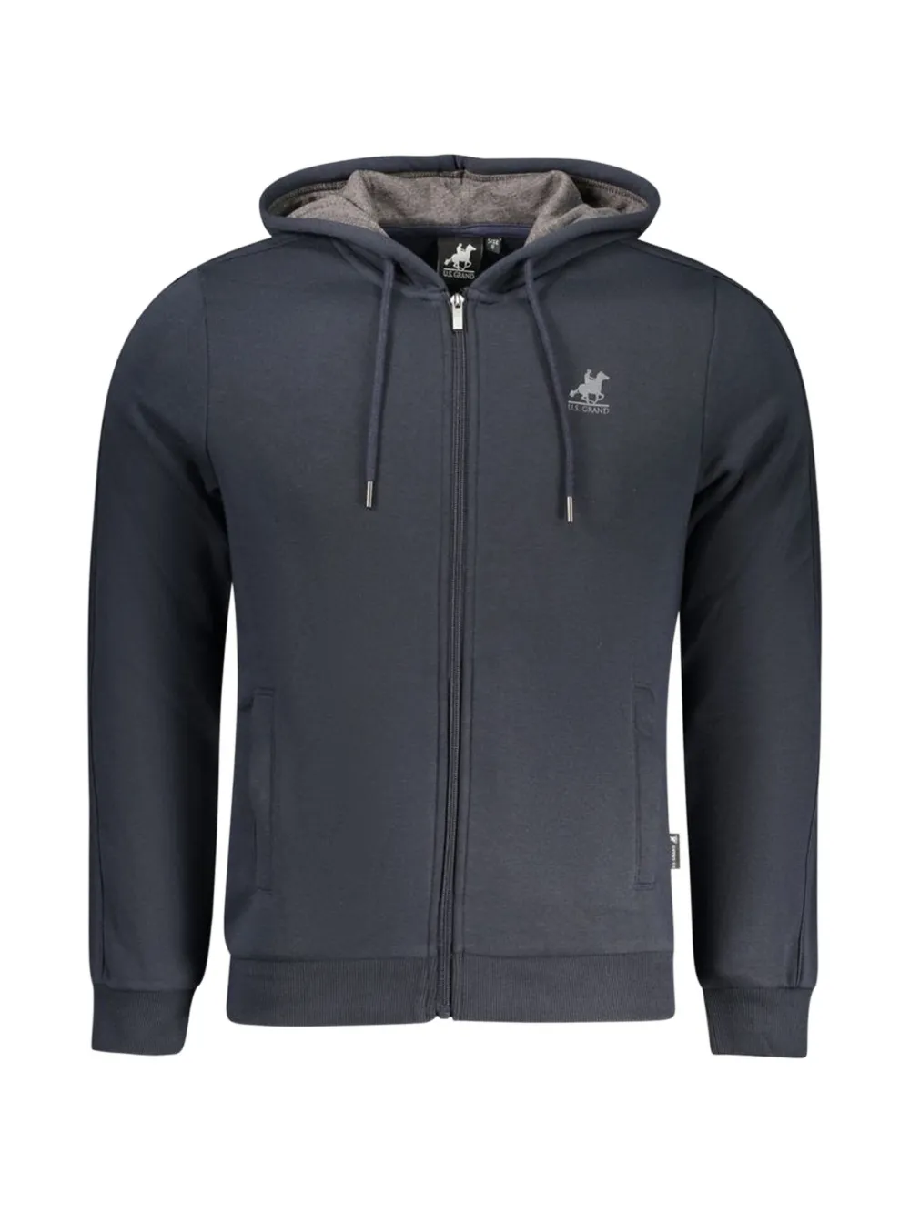 U.S. Grand logo-embroidered zip-up hoodie - Blu