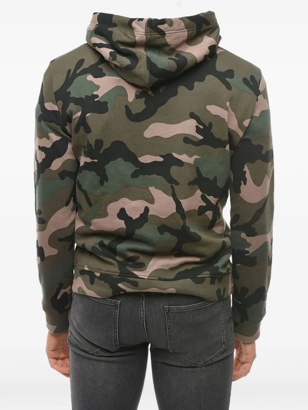 Valentino Garavani camouflage-print embossed-logo hoodie Groen