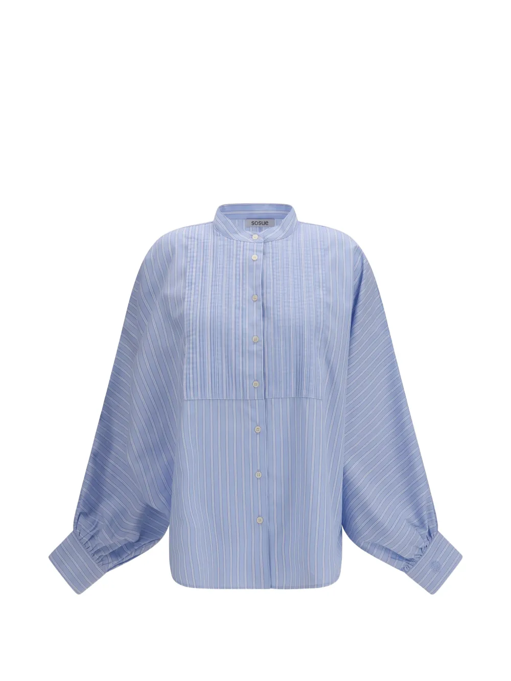 SoSUE Antonia stripe-print pleated shirt - Blue