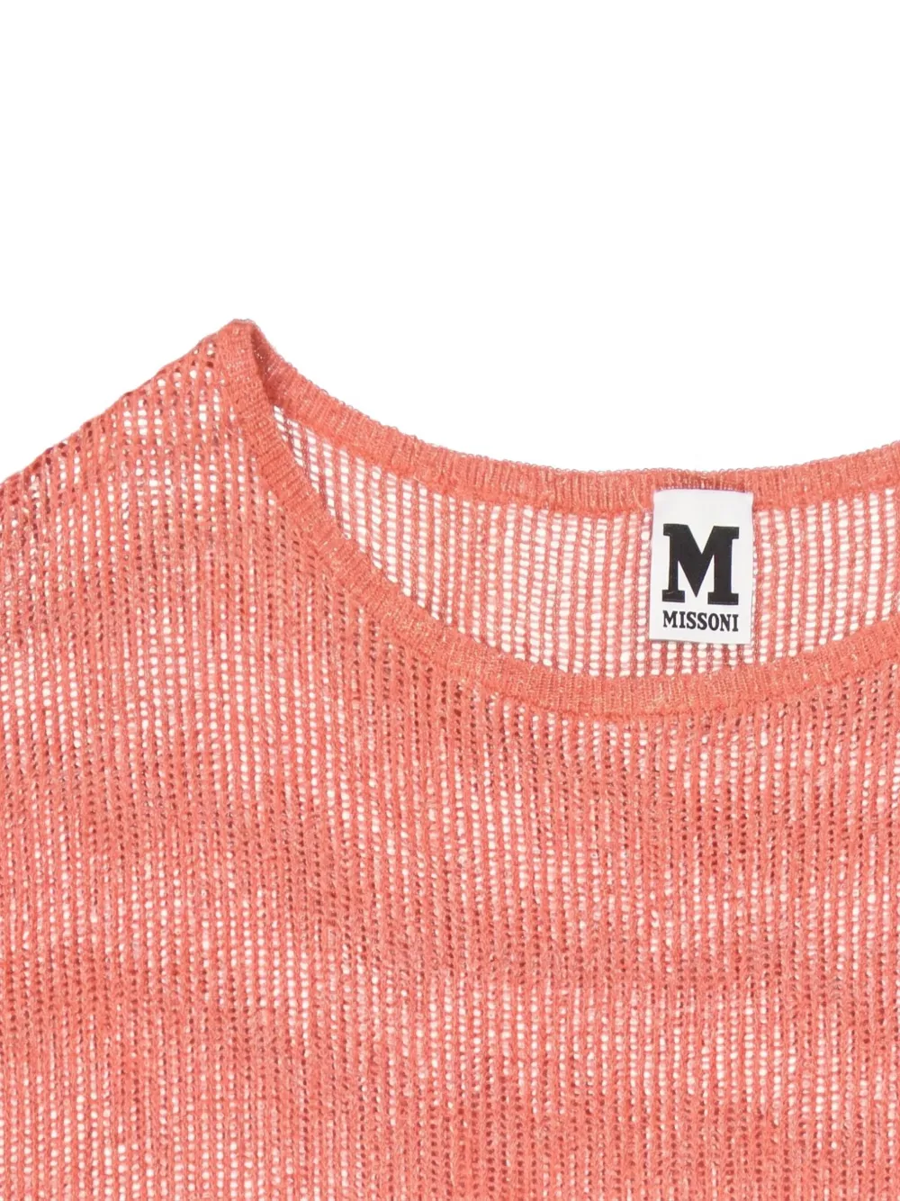 Missoni metallic-thread open-knit top Oranje