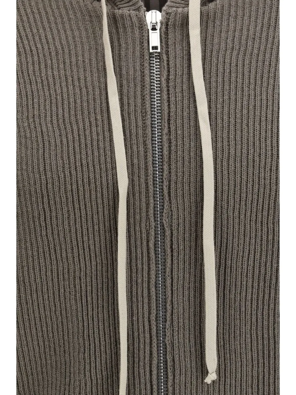 Rick Owens Aries ribbed-knit hoodie Grijs
