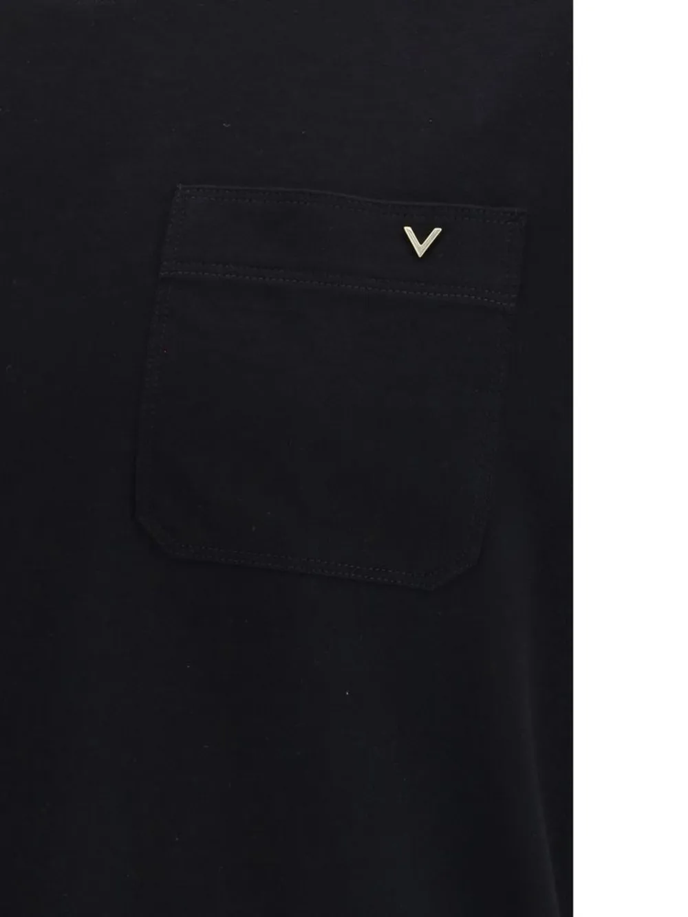 Valentino Garavani cotton T-Shirt with Vgold Zwart
