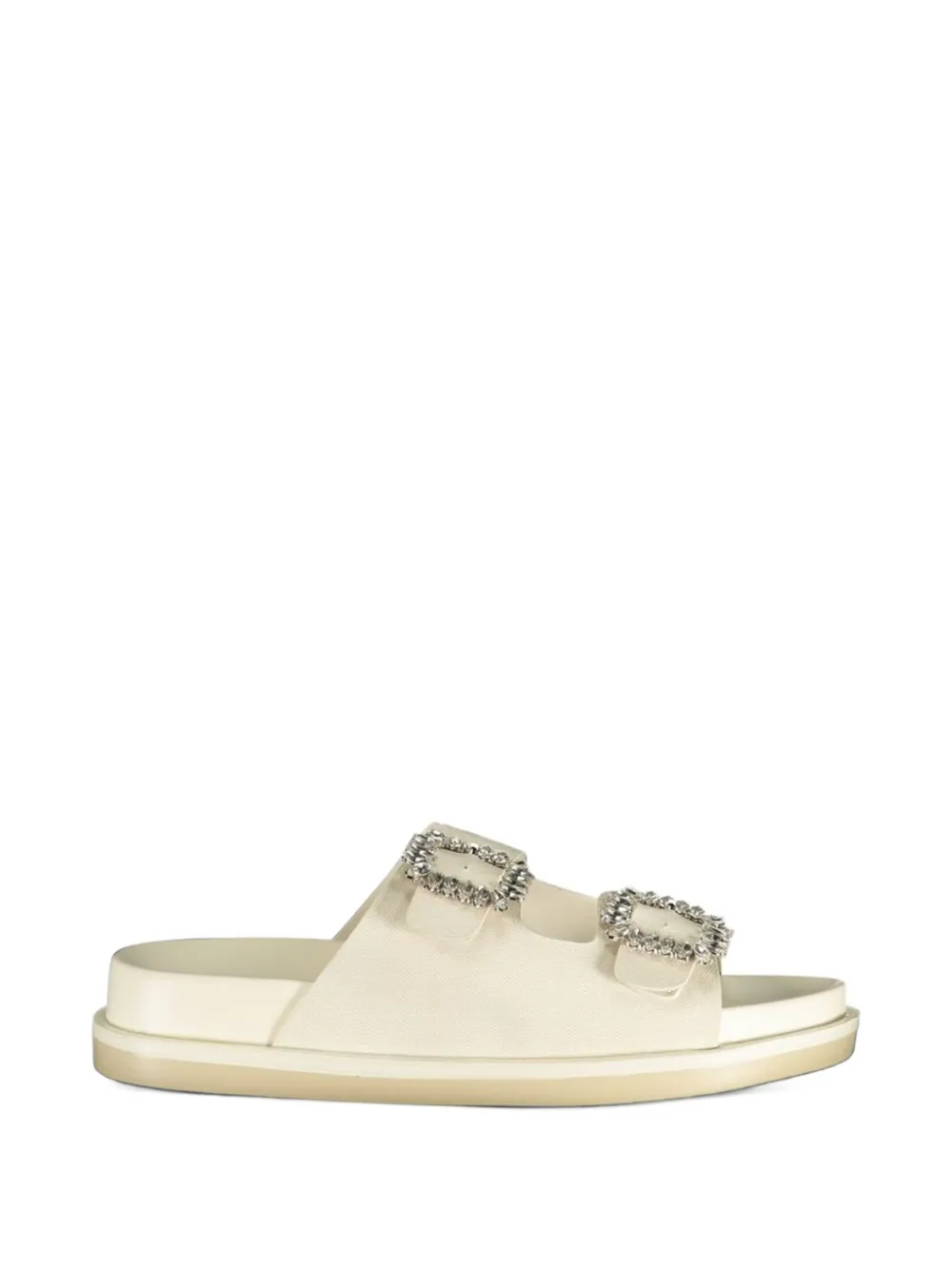 Laura Biagiotti crystal-embellished double-strap sandals - Tons neutres Laura Biagiotti crystal-embellished double-strap sandals - Tons neutres