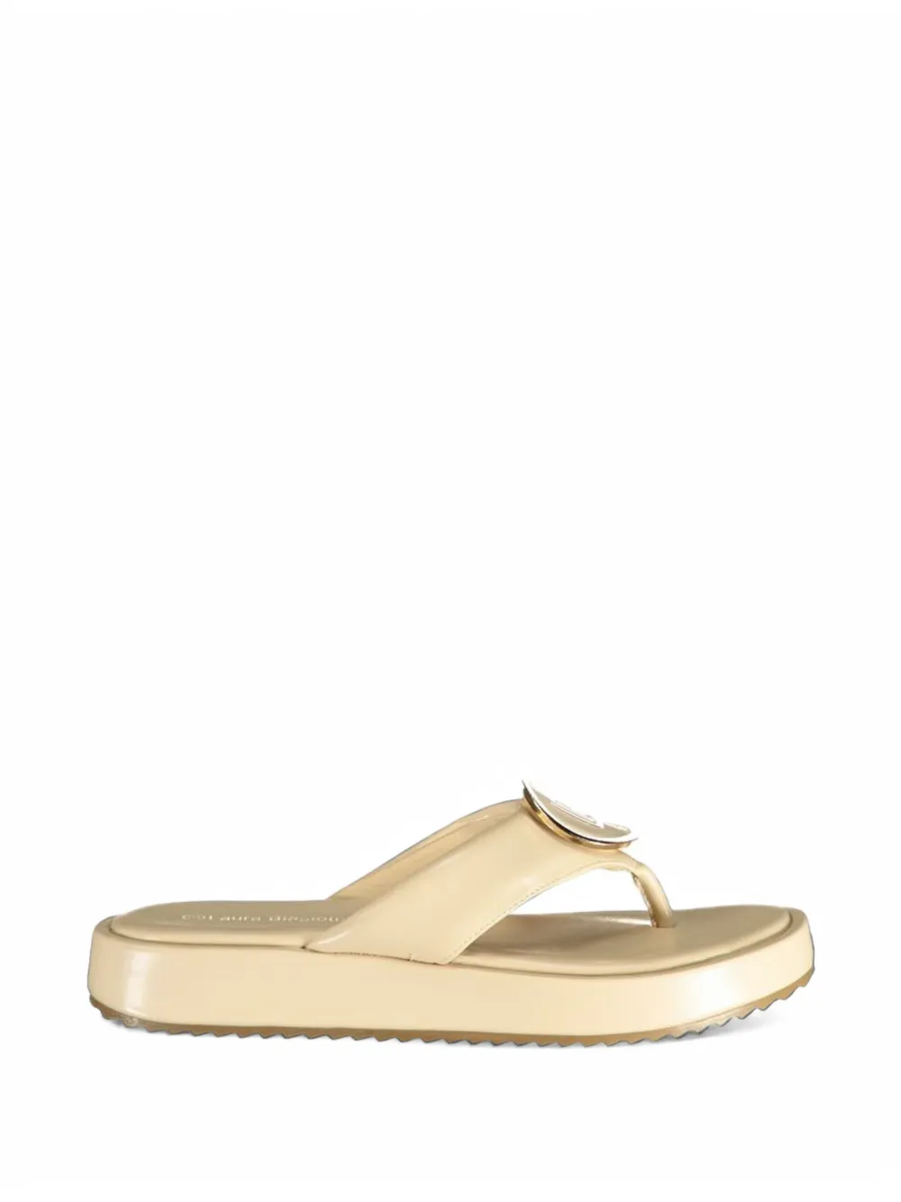 Laura Biagiotti Logo-plaque Platform Sandals In Neutral