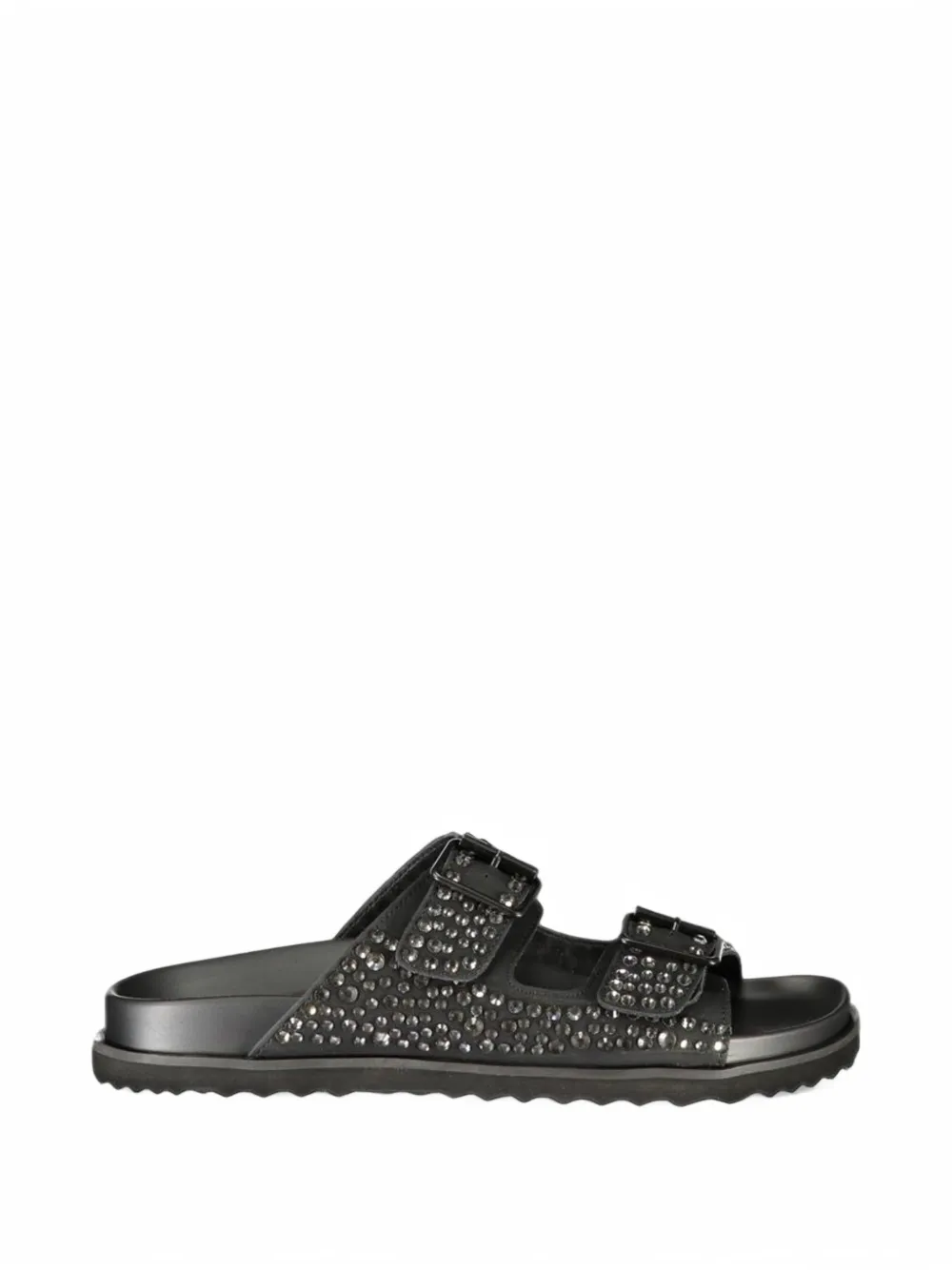 Laura Biagiotti crystal-embellished buckled sandals - Nero