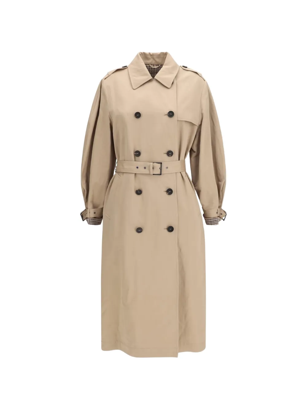 Brunello Cucinelli double-breasted belted trench coat - Neutrals