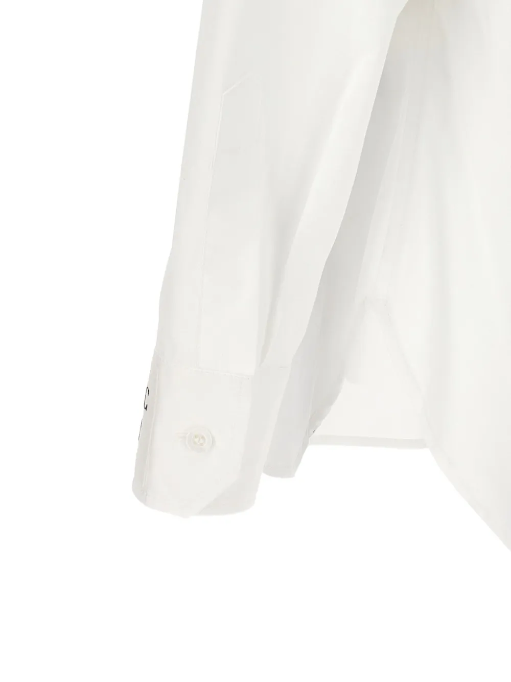 Moschino logo-patch button-down shirt Wit
