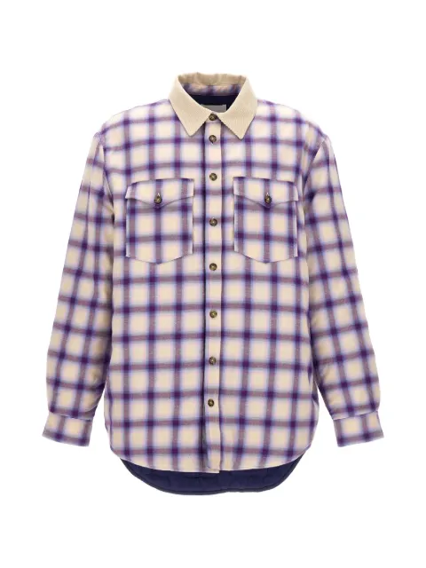 MARANT check-pattern corduroy-collar jacket
