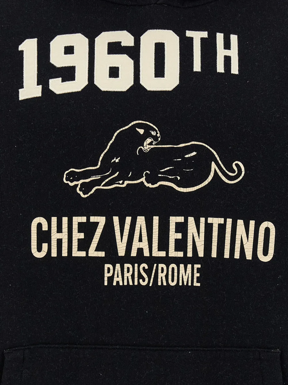 Valentino Garavani panther-print drawstring hoodie Zwart