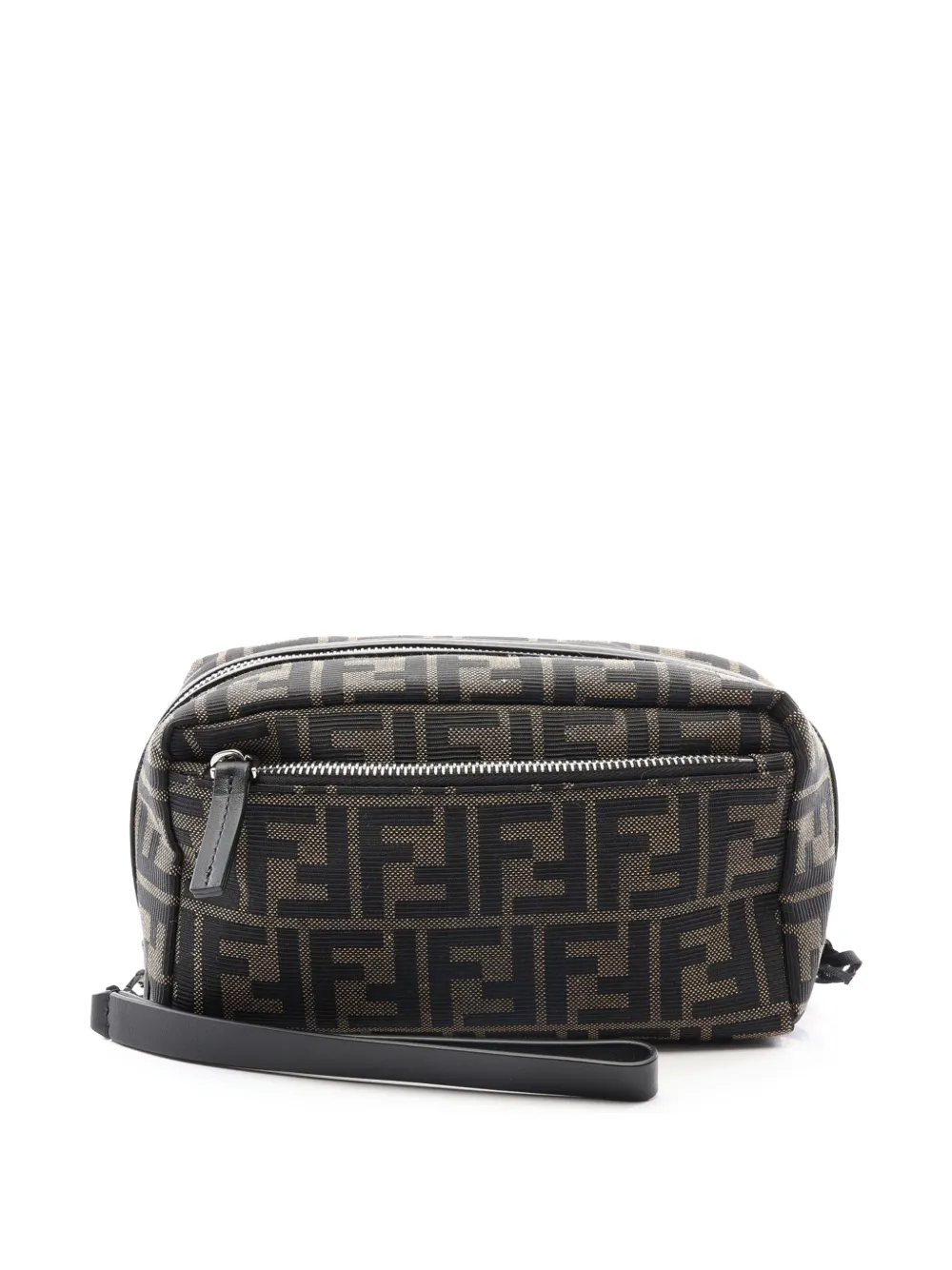 Pre-owned Fendi 2010-2026 Zucca Canvas Clutch Bag In Brown