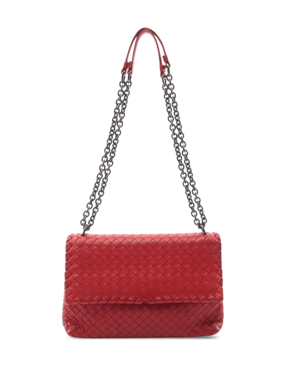 Bottega Veneta Pre-Owned 2000-2026 Small Nappa Intrecciato Olimpia shoulder bag - Red