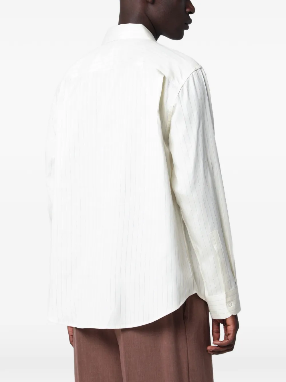 Studio Nicholson pinstripe oversized shirt Wit