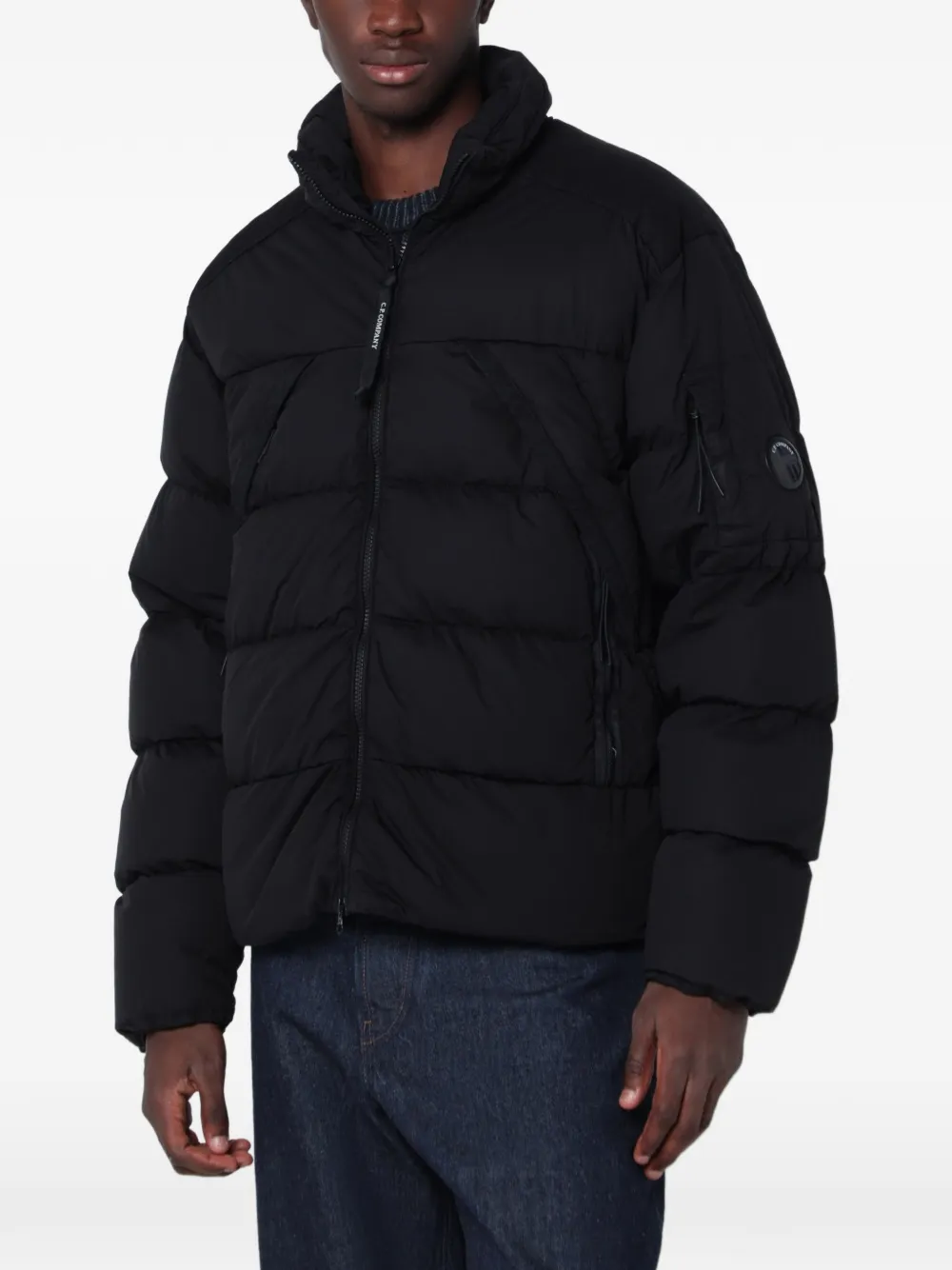 C.P. Company Nycra-R Lens hooded down jacket - Schwarz