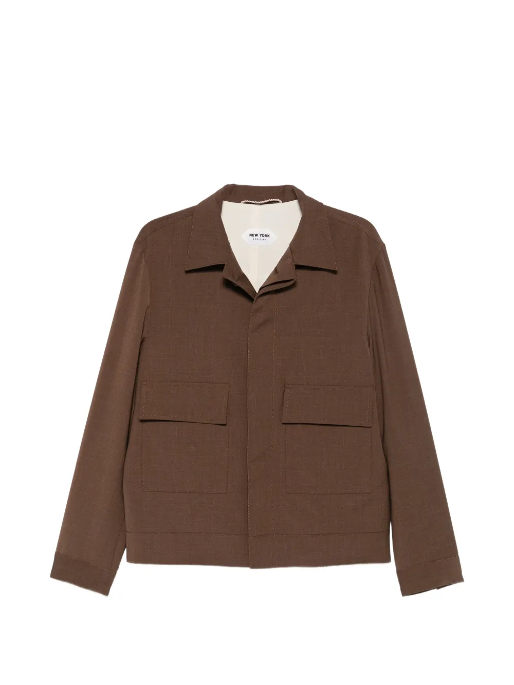 New York Resident Columbus button-up pocket-detail jacket - Marrone