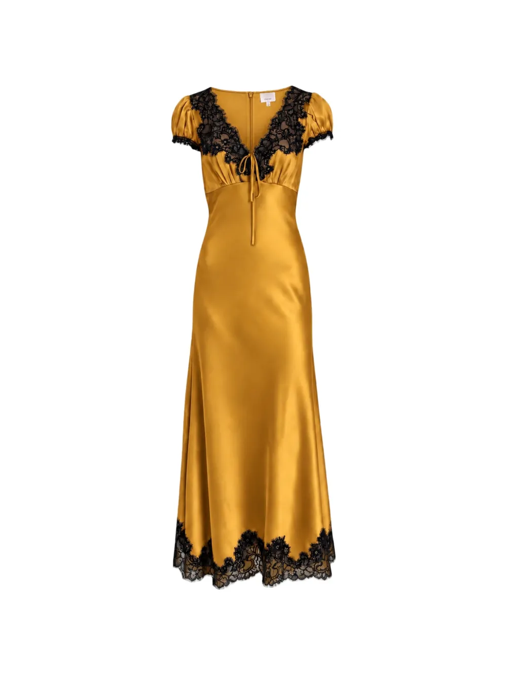 Cinq A Sept Sienne lace-trim maxi dress Geel