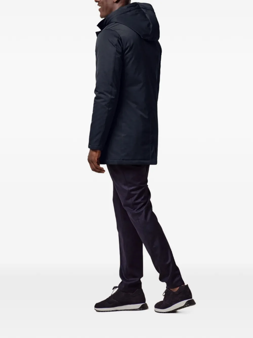 Profuomo hooded magnetic-fastening raincoat Blauw