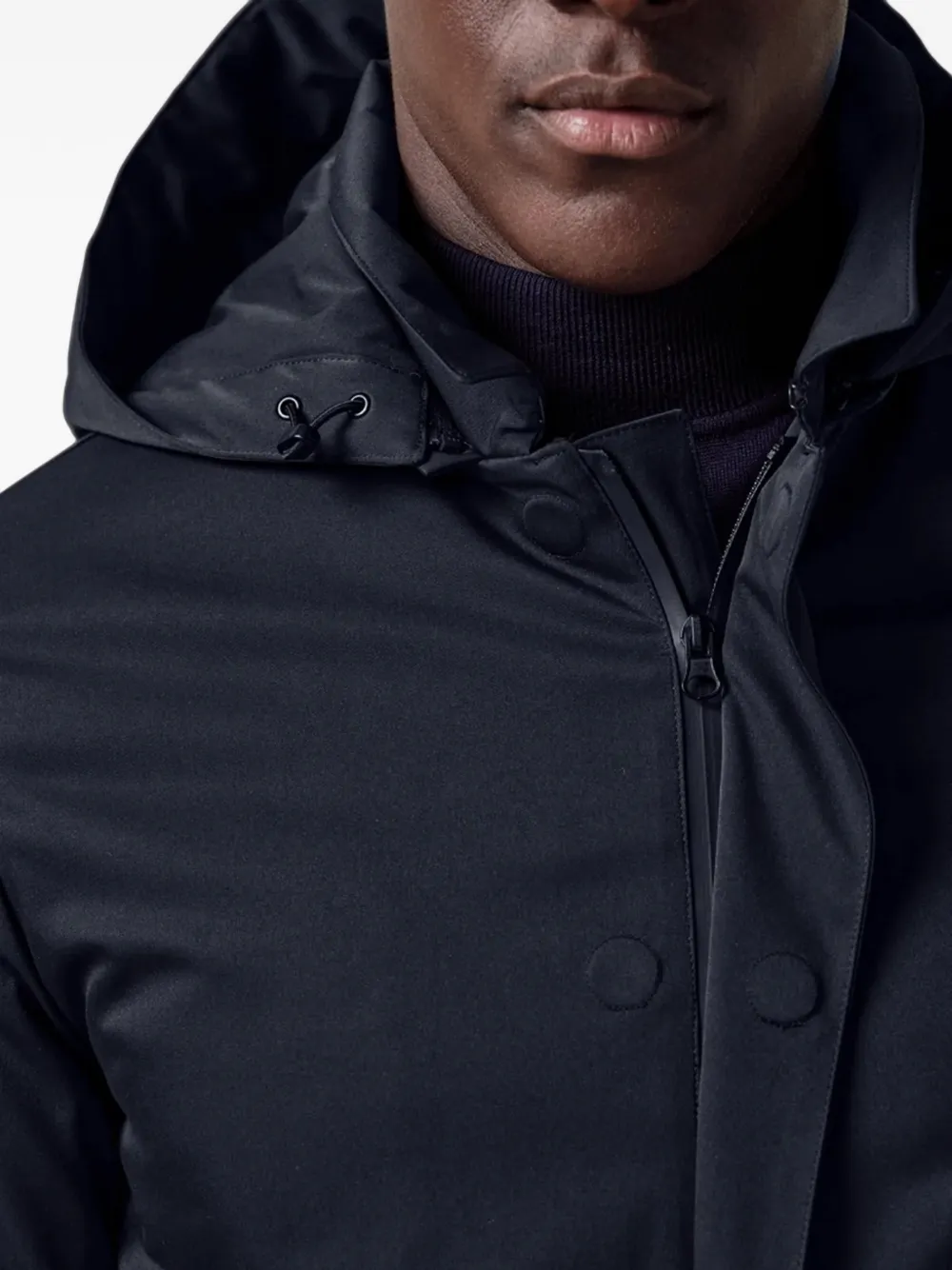 Profuomo hooded magnetic-fastening raincoat Blauw