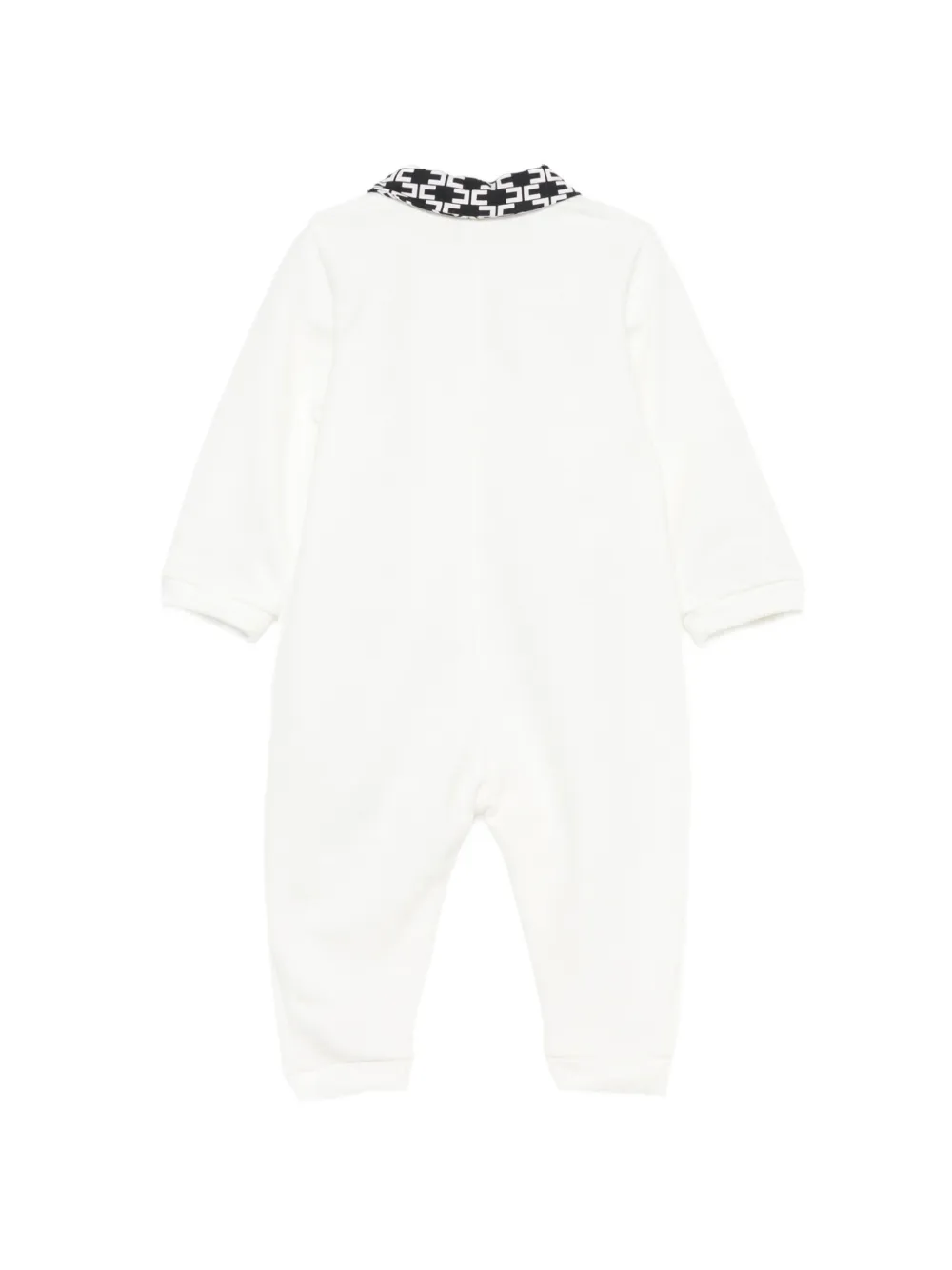 Elisabetta Franchi La Mia Bambina monogram-print Peter Pan collar romper Wit