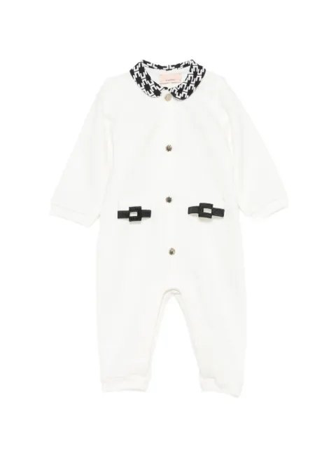 Elisabetta Franchi La Mia Bambina monogram-print Peter Pan collar romper