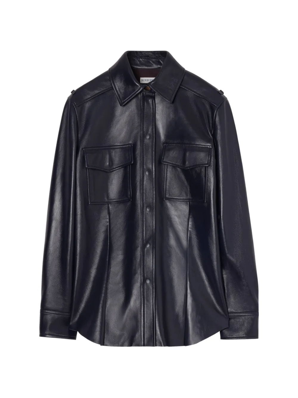 Burberry classic fit leather shirt - Purple