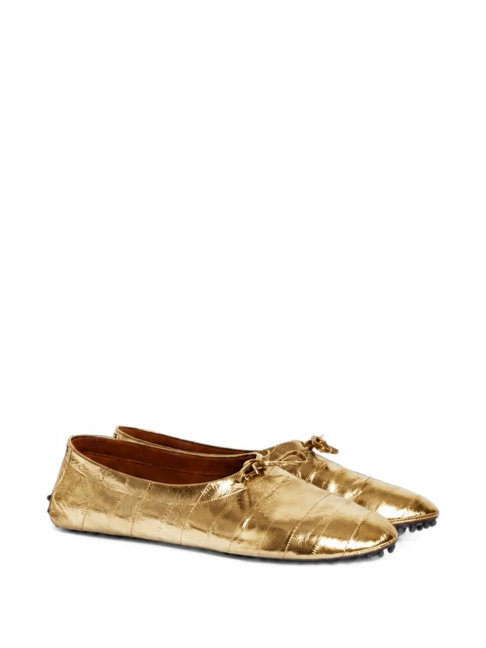 Alberta Ferretti Ballerine in pelle di anguilla - Oro