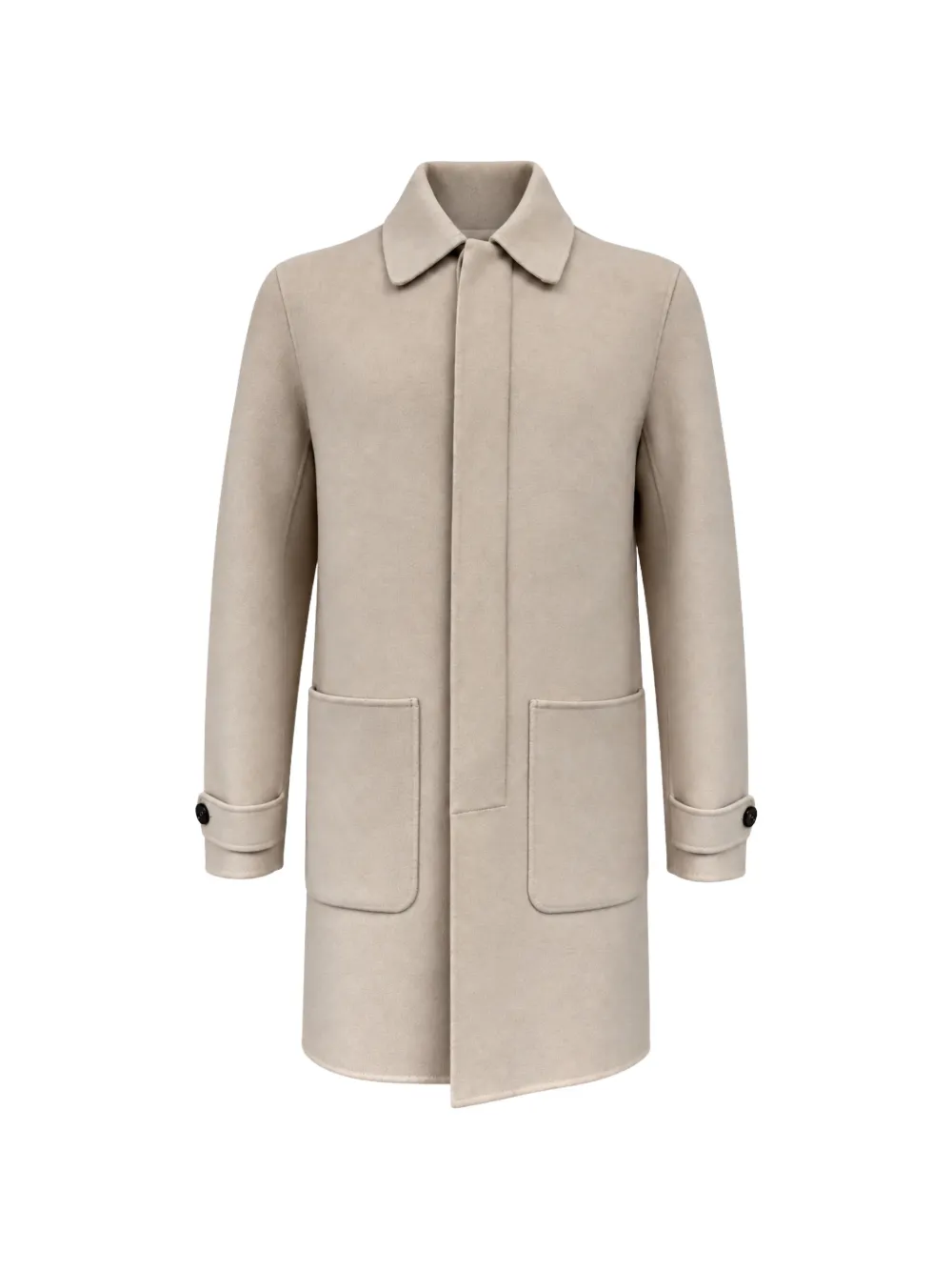 FRANZESE COLLECTION single-breasted patch-pocket coat - Tons neutres FRANZESE COLLECTION single-breasted patch-pocket coat - Tons neutres