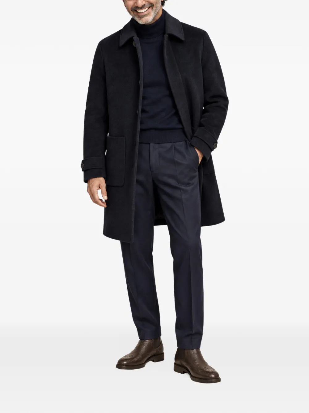 FRANZESE COLLECTION single-breasted coat Blauw