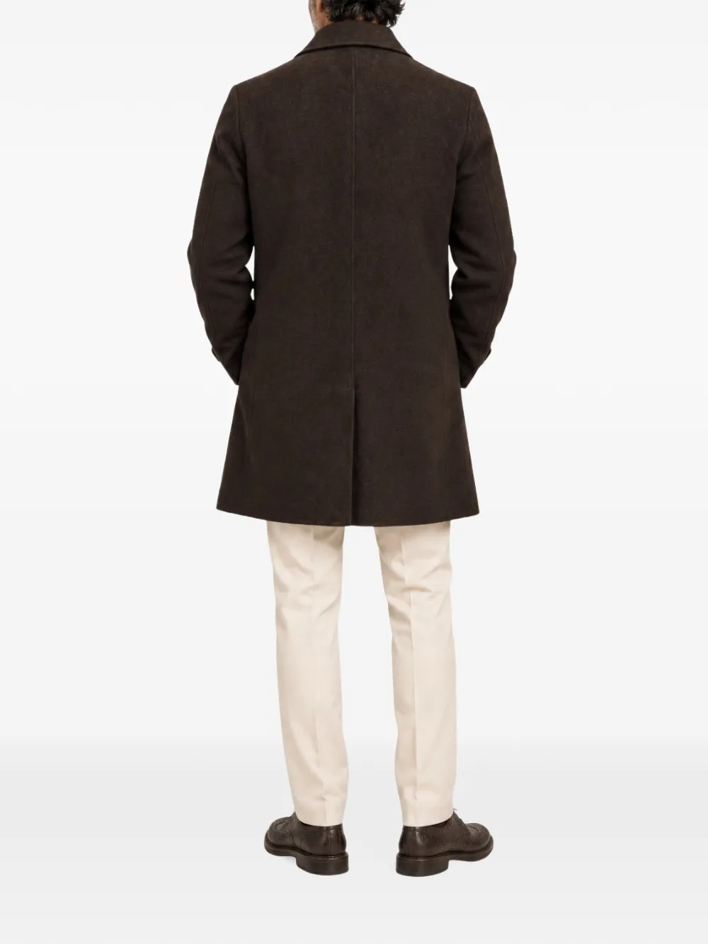 FRANZESE COLLECTION single-breasted wool coat Bruin