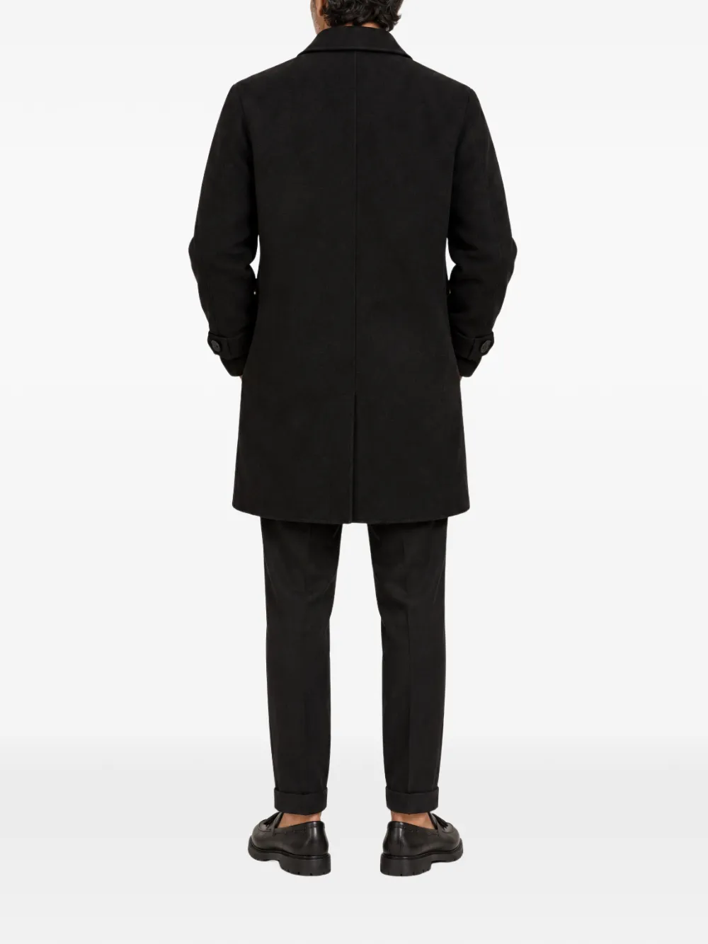 FRANZESE COLLECTION single-breasted wool coat Zwart