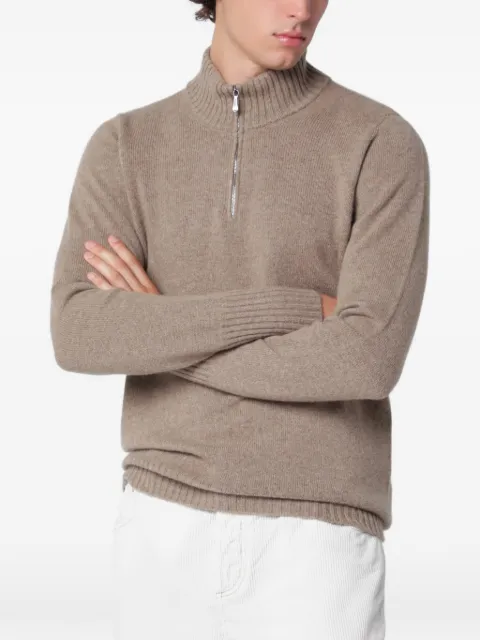 Drumohr zip-fastening ribbed-trim jumper
