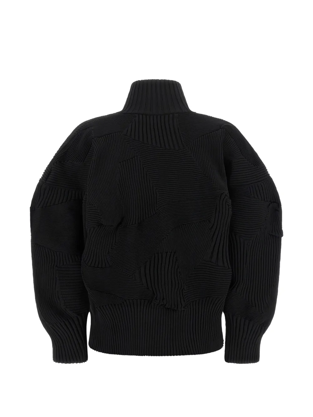 Issey Miyake Kone ribgebreid jack Zwart