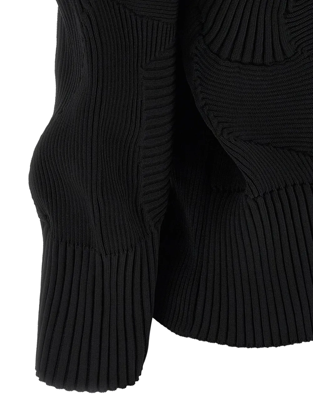 Issey Miyake Kone ribgebreid jack Zwart