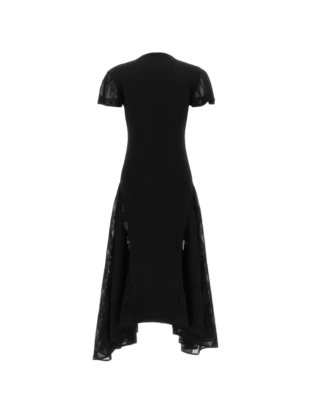 Lanvin Zijden en katoenen jurk met godet-effect Zwart