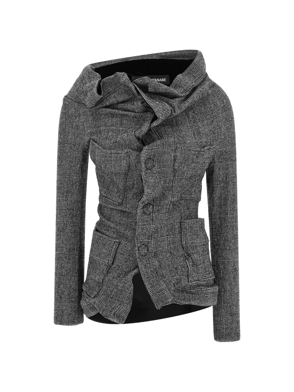 Junya Watanabe asymmetrical Prince of Wales blazer - Grau