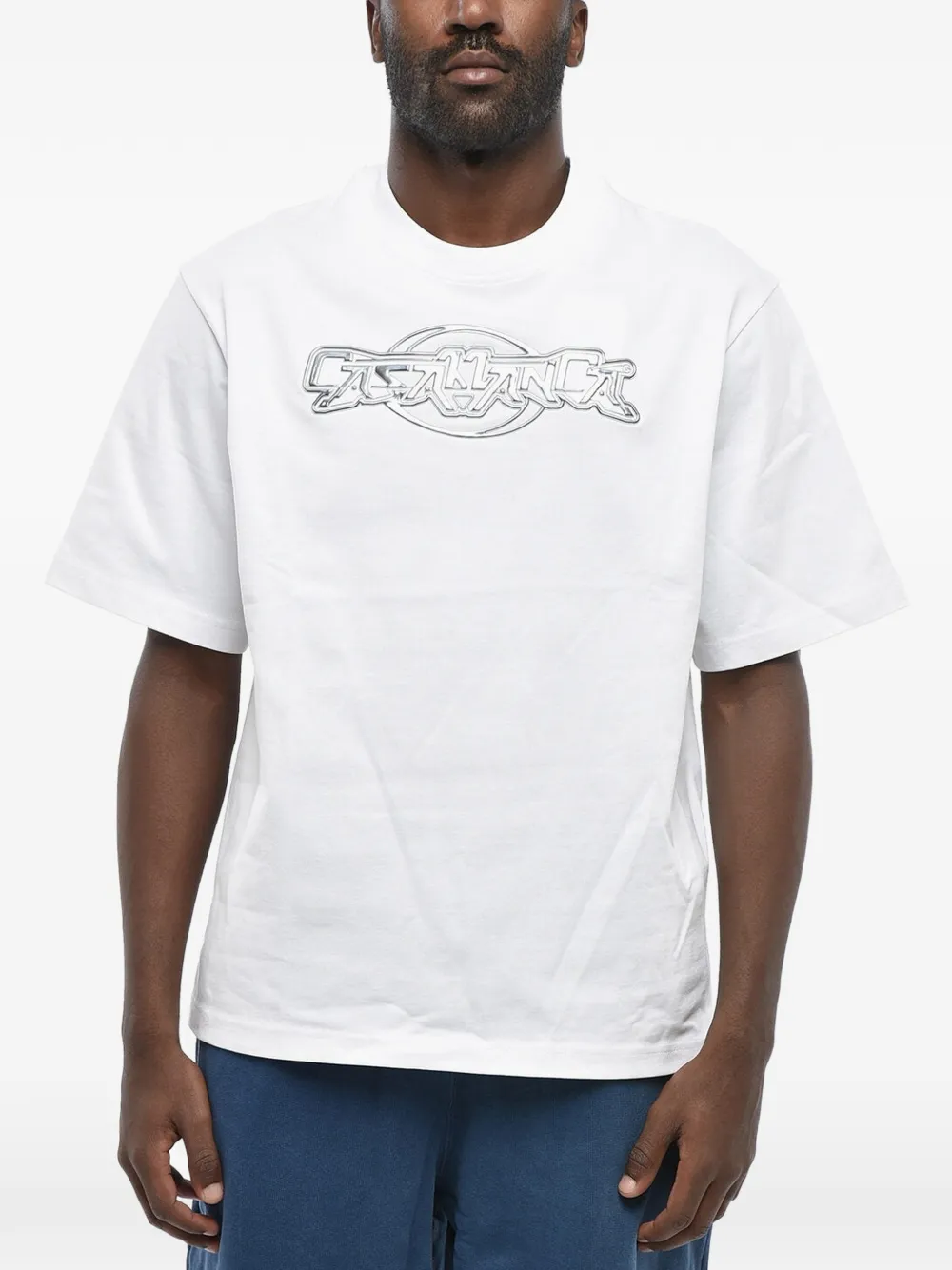 Casablanca logo-print cotton T-shirt Wit