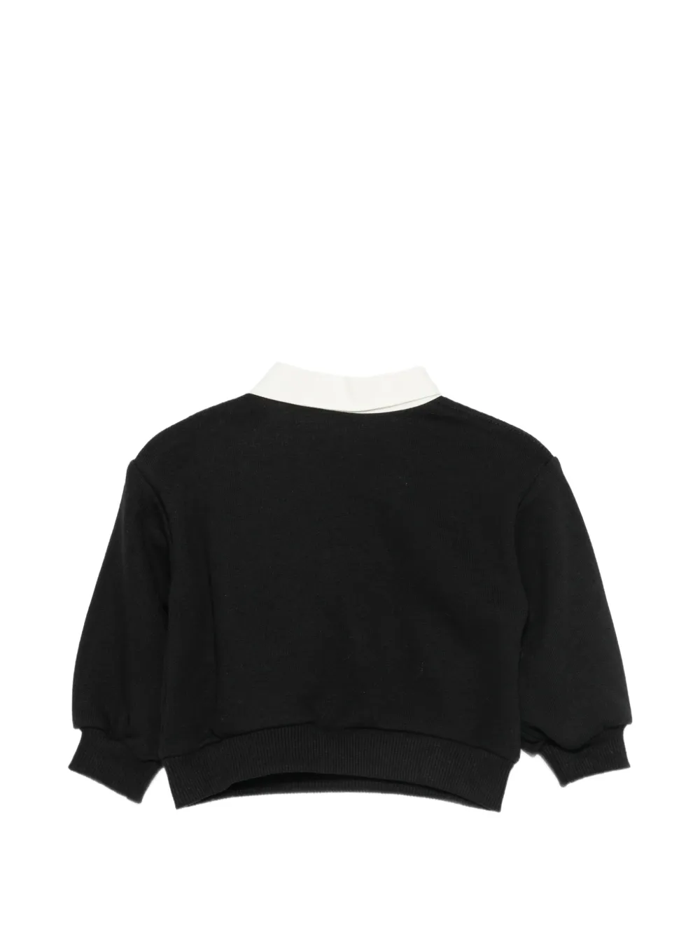 Elisabetta Franchi La Mia Bambina logo-embellished collared sweater Zwart