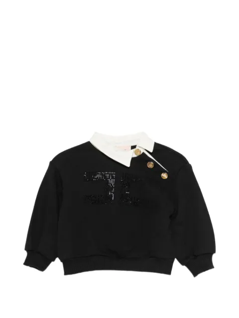 Elisabetta Franchi La Mia Bambina logo-embellished collared sweater