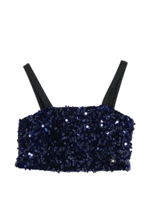 Elisabetta Franchi La Mia Bambina top corto bordado con lentejuelas