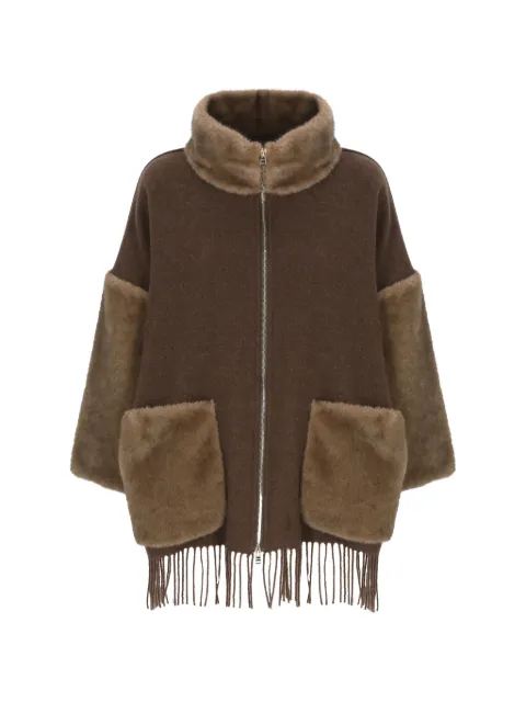 Herno faux-fur-trim fringed jacket