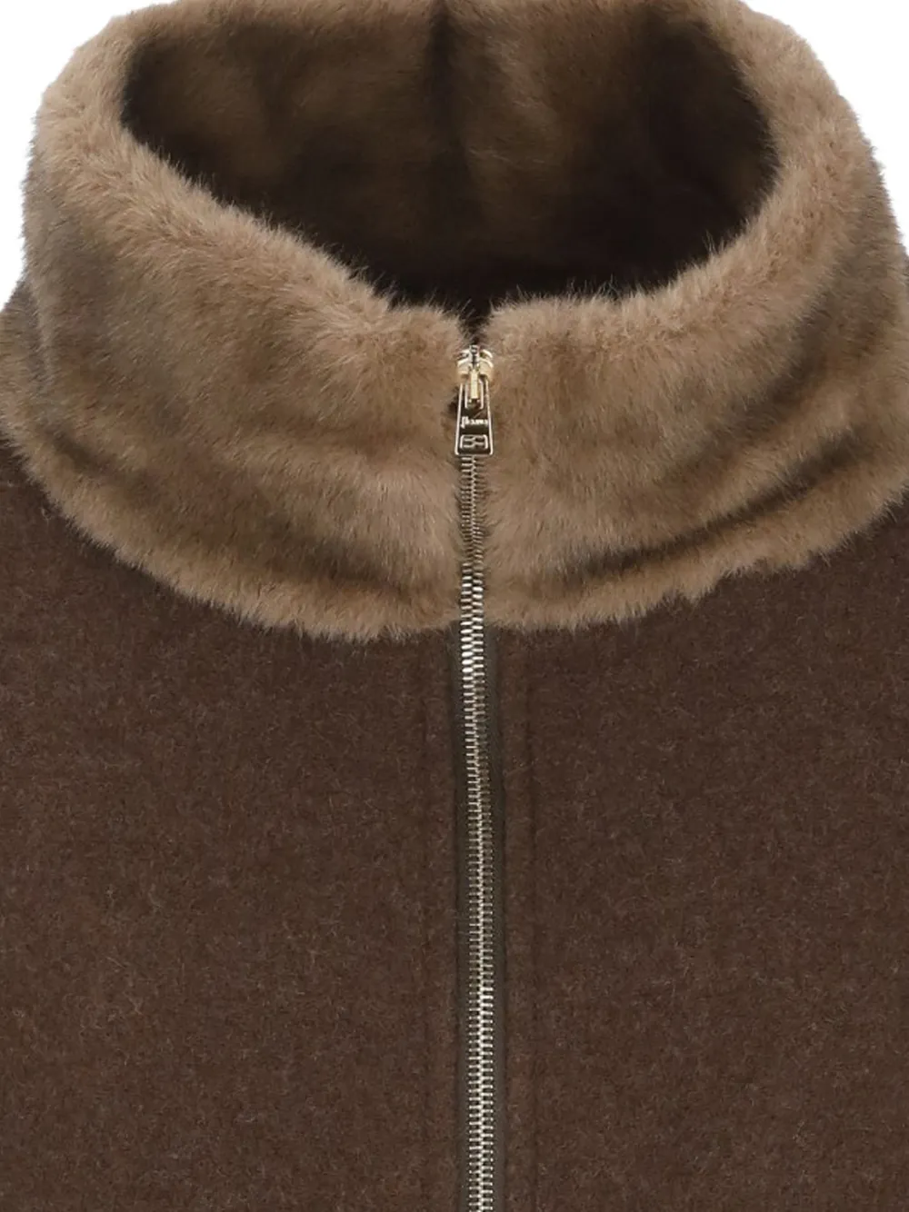 Herno faux-fur-trim fringed jacket Bruin