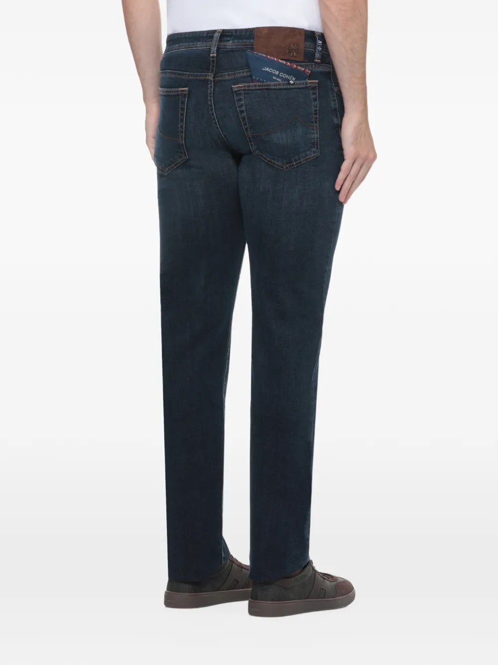 Jacob Cohën logo-patch straight-leg jeans Blauw